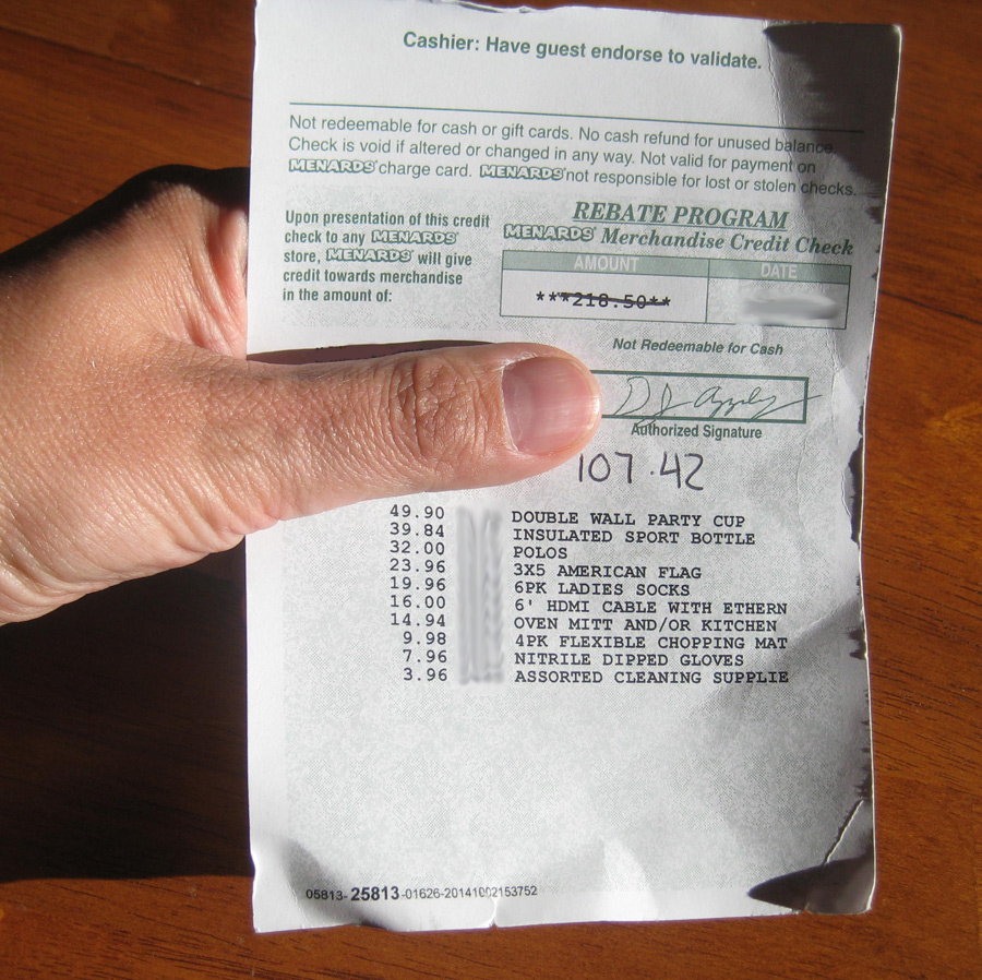 Menards Lookup Receipt For Rebate Online Purchase