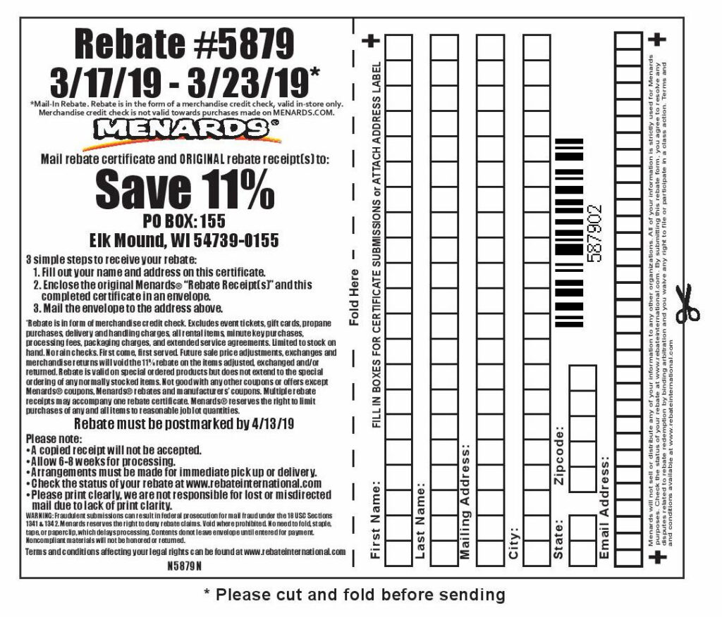 Menards Rebate Does Not Show Correct Amount Purchased