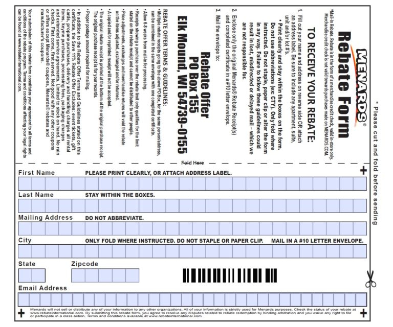 Contact Menards Rebate Center