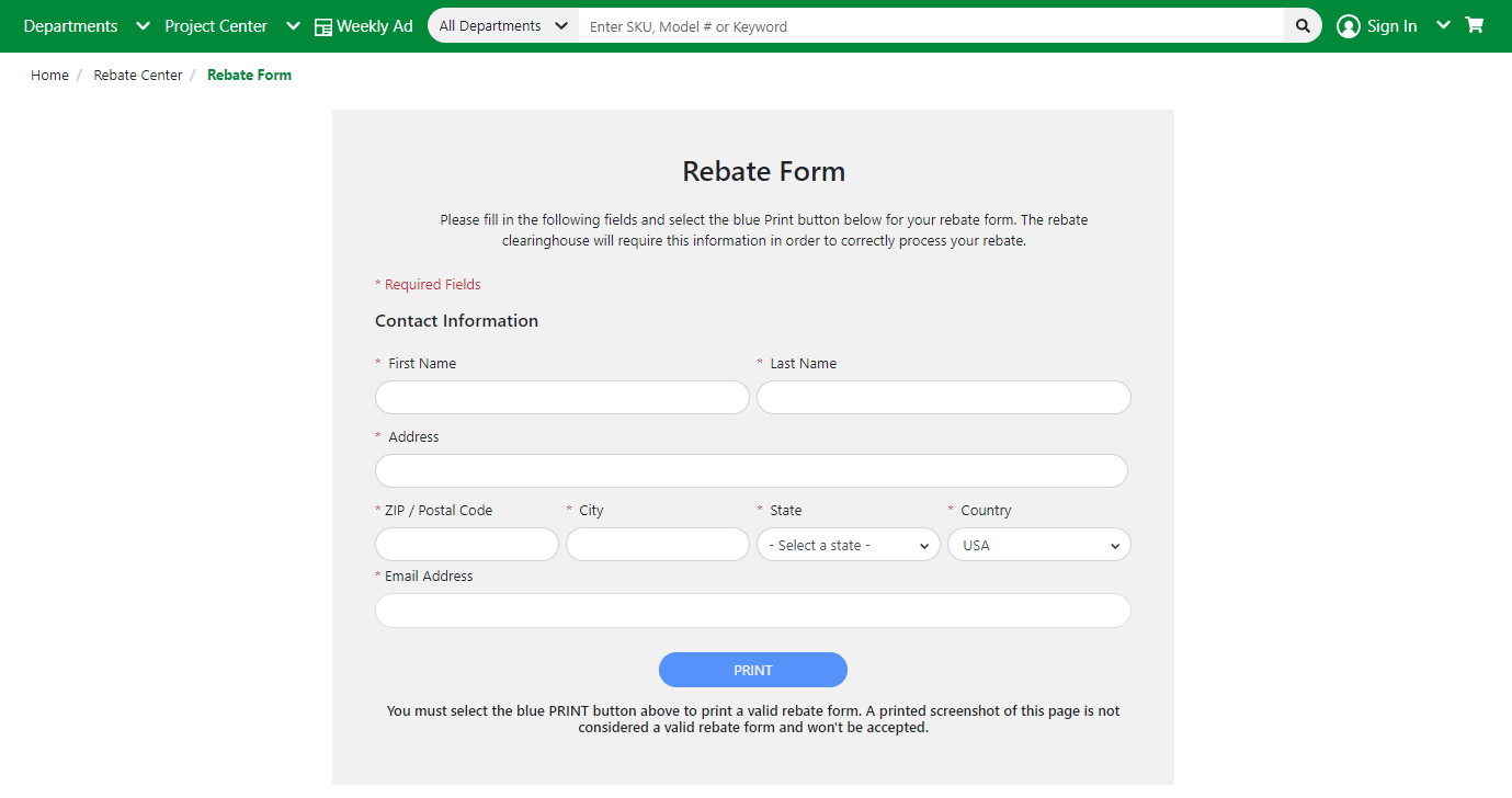 Menards Rebate Status Online