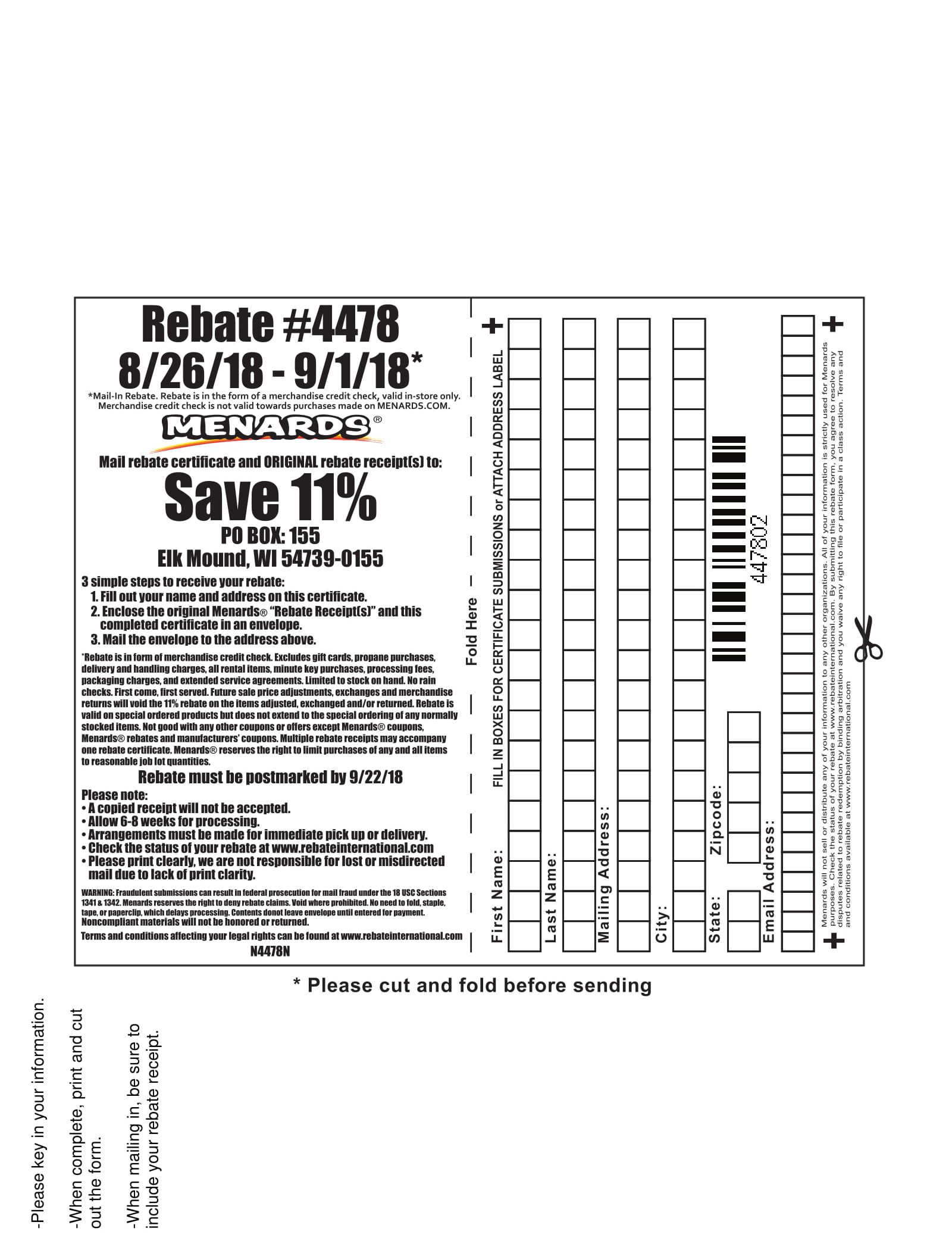 Menards Rebat 4478