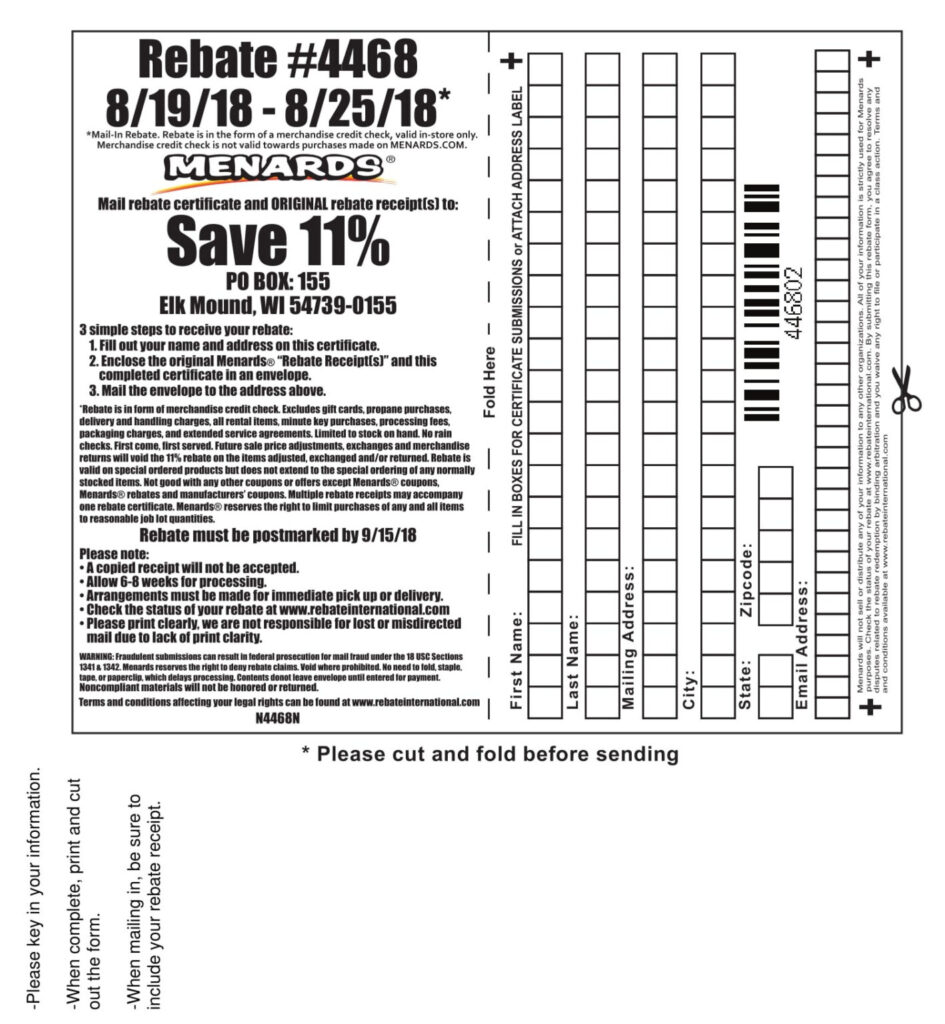 Menards Rebates 3395